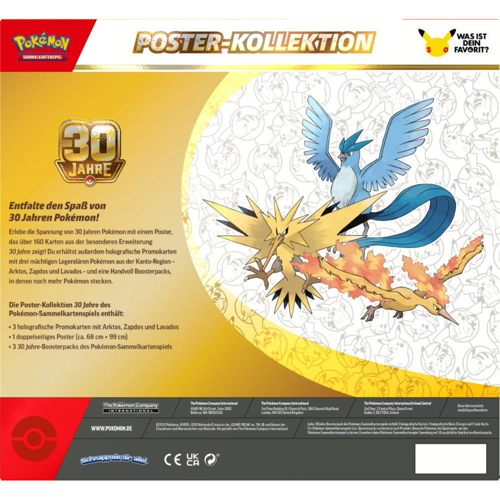 Pokémon Sammelkartenspiel - Pokémon 30 Jahre Poster Kollektion (Deutsch)