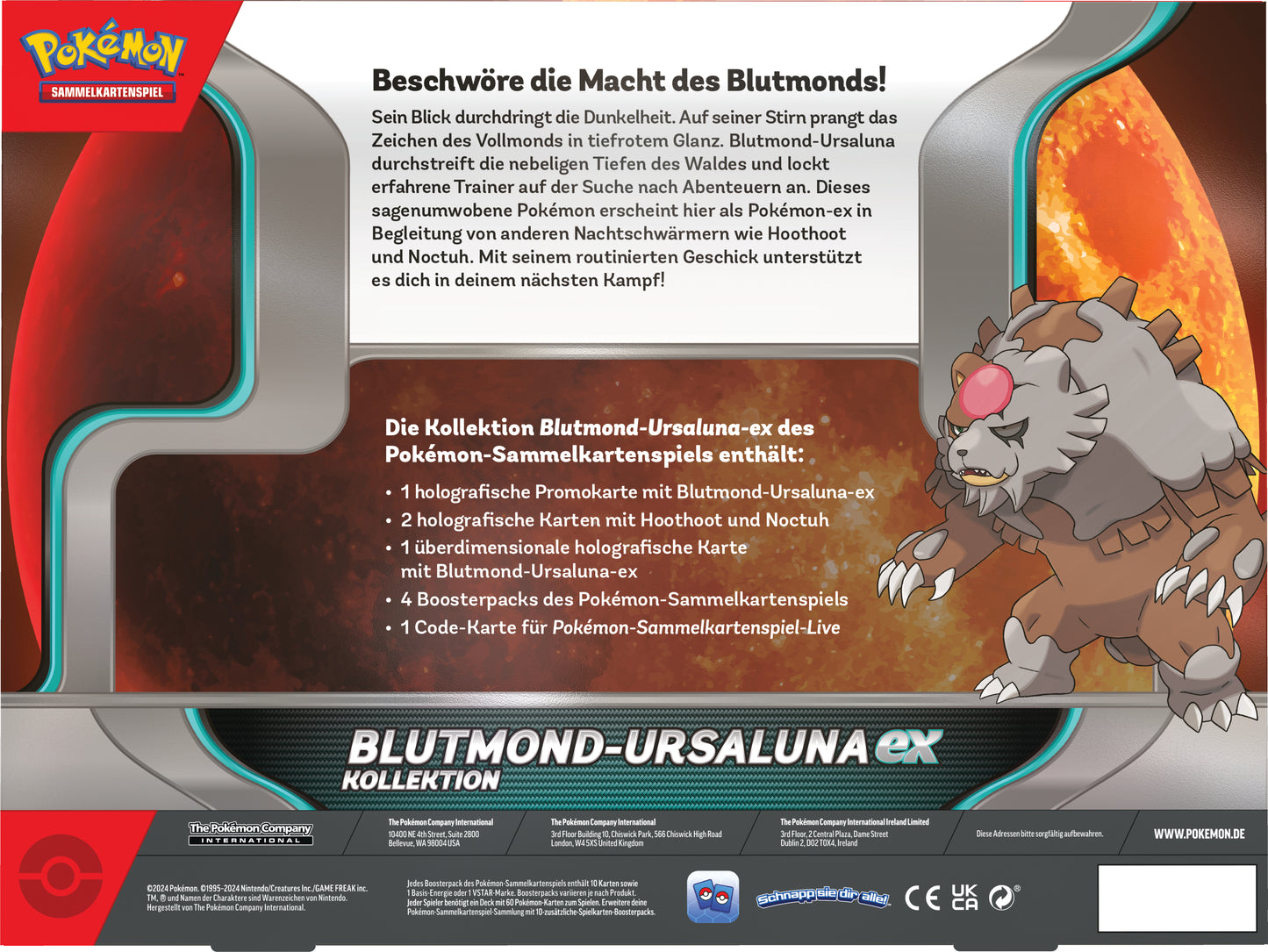 Pokémon Sammelkartenspiel - Blutmond Ursaluna-ex Kollektion (Deutsch)
