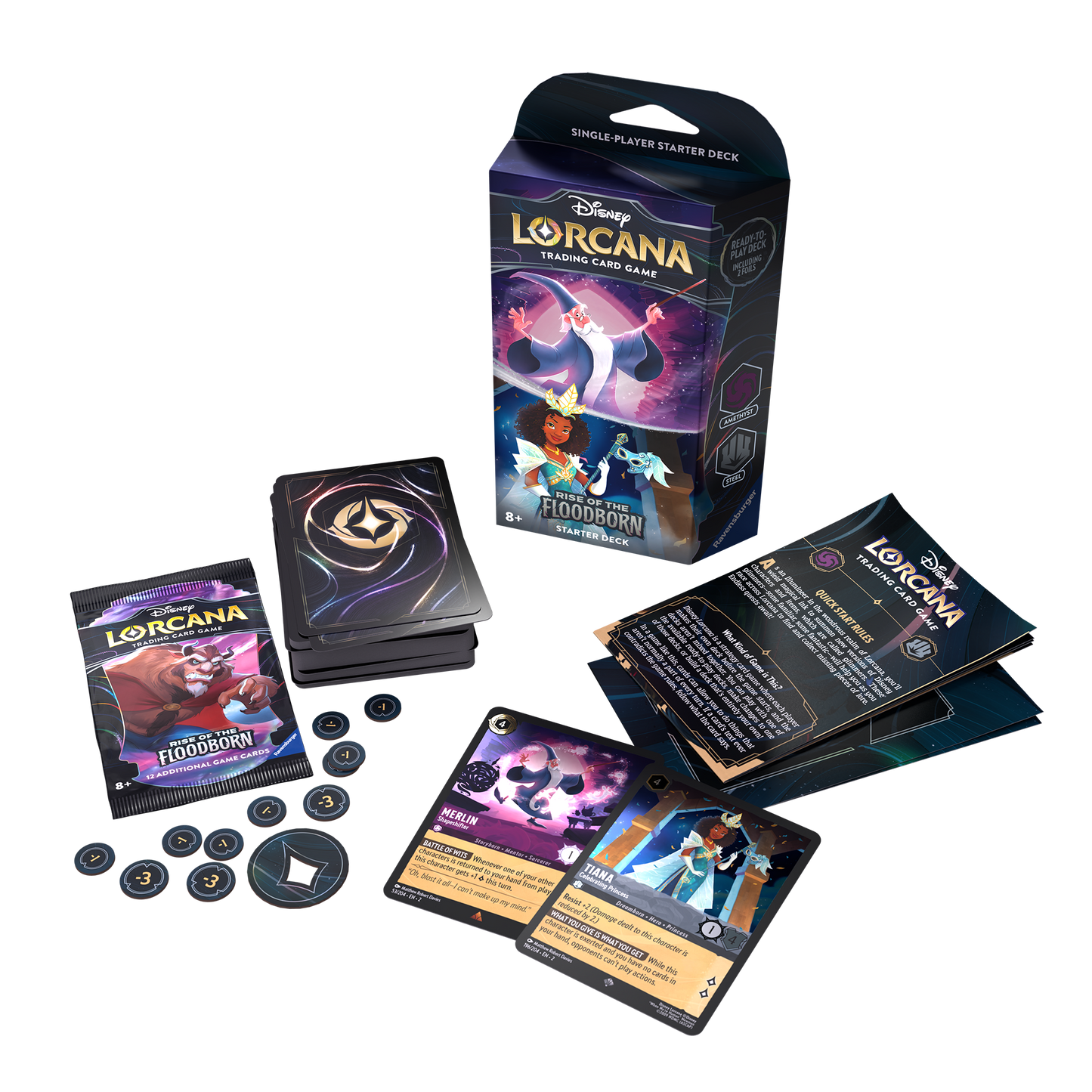 Disney Lorcana - Rise of the Floodborn Starter Deck 'Amethyst / Steel' (Englisch)