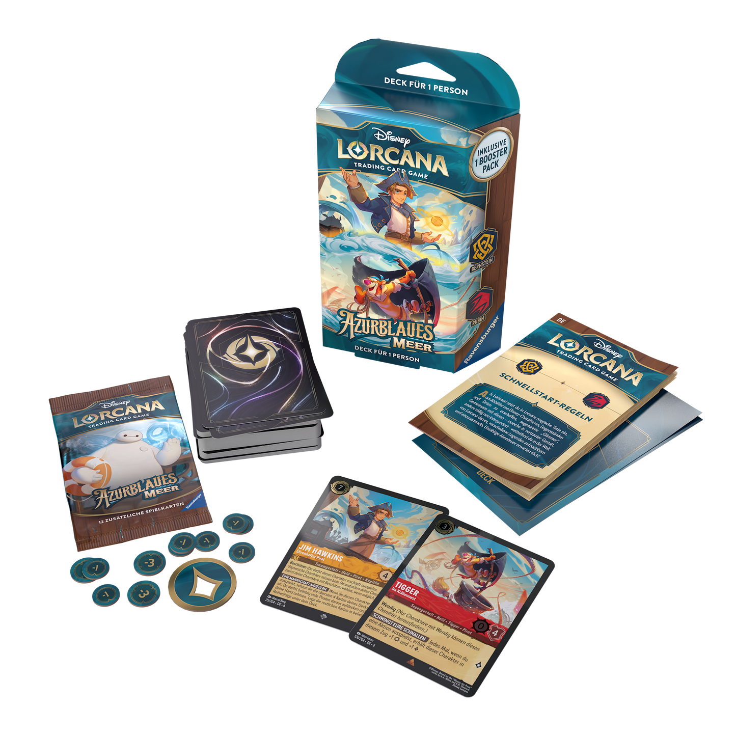 Disney Lorcana - Azurblaues Meer Starter Deck Bernstein / Rubin (Deutsch)