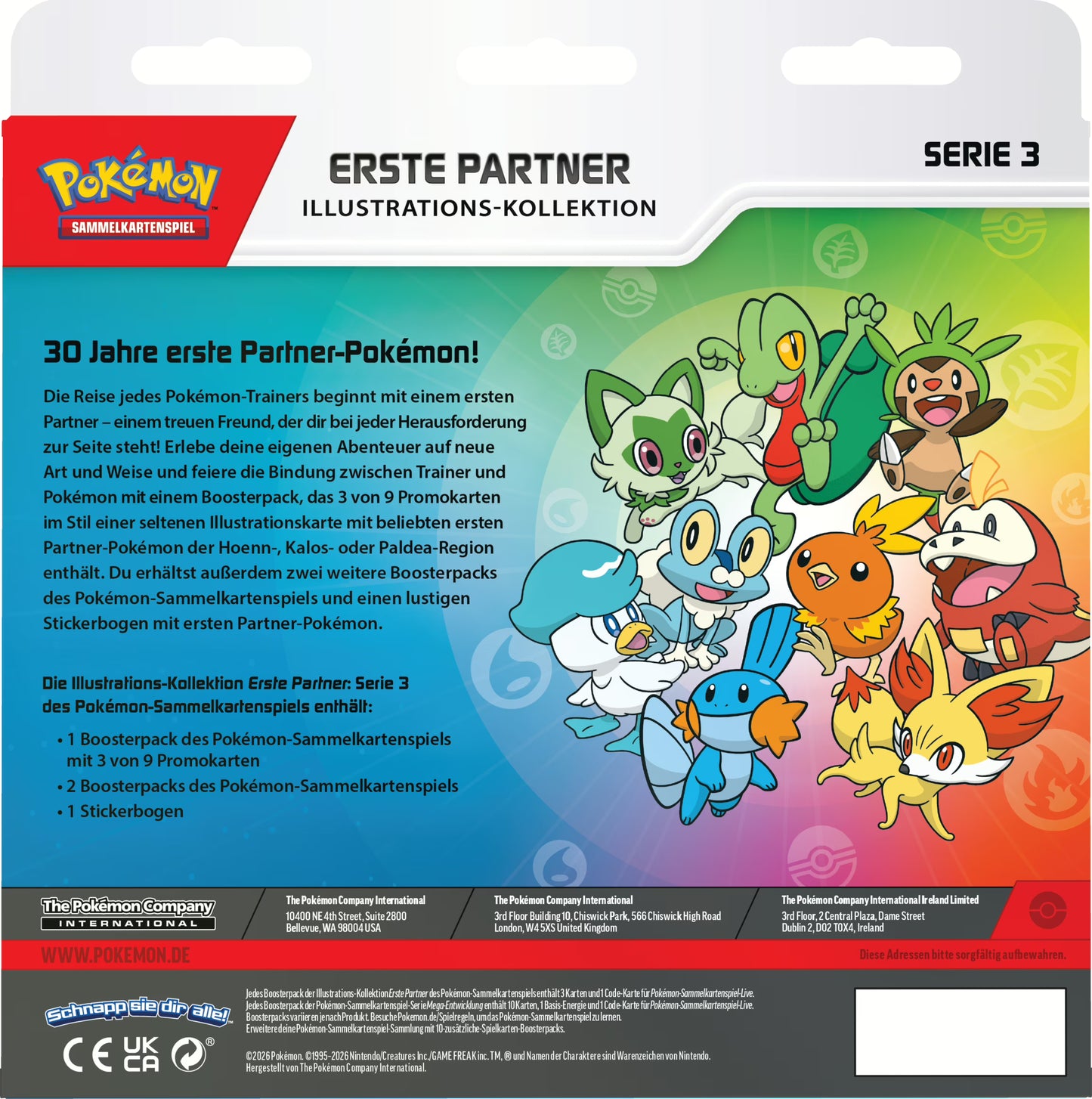 Pokémon Sammelkartenspiel - Erste Partner Illustrations-Kollektion "Serie 3" (Deutsch)