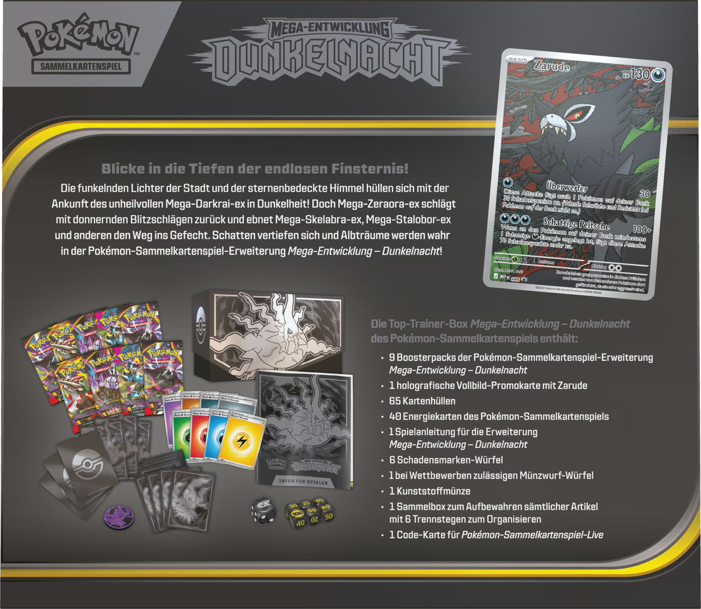 Pokémon Sammelkartenspiel - ME05 - Dunkelnacht Top-Trainer Box (Deutsch)