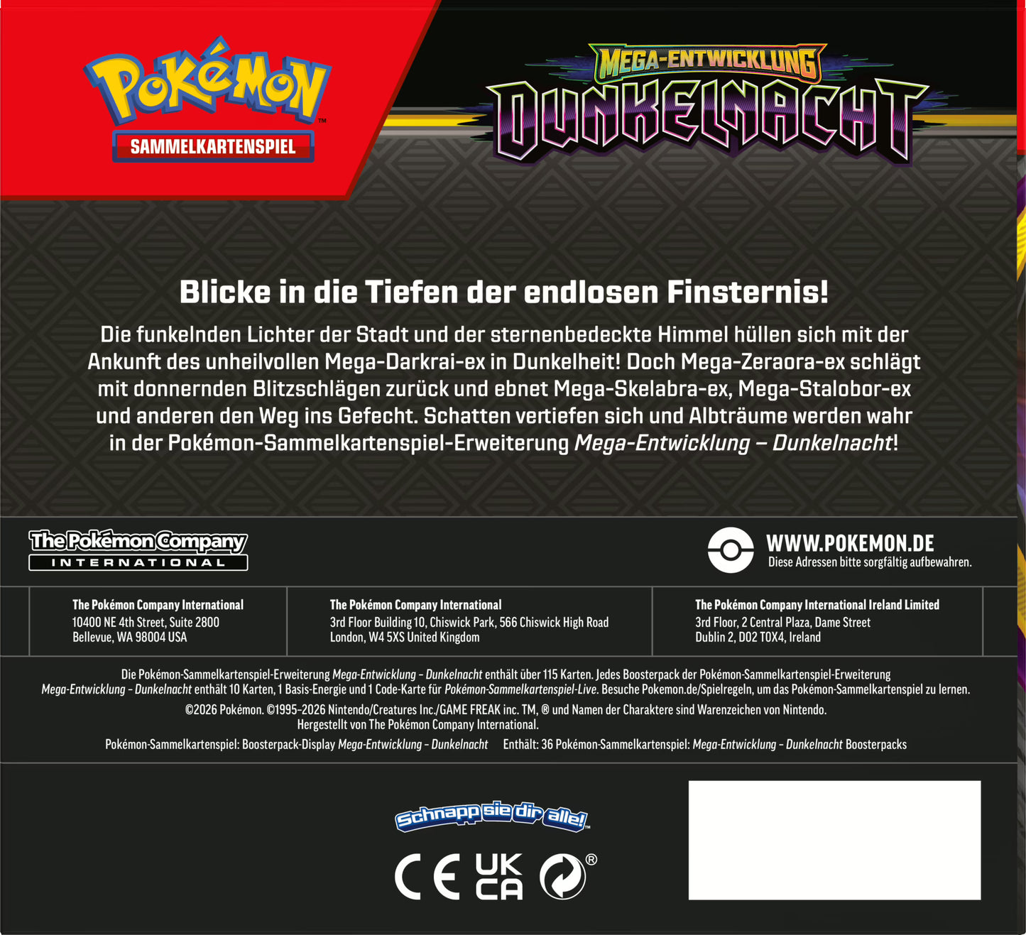 Pokémon Sammelkartenspiel - ME05 - Dunkelnacht Booster Display (Deutsch)