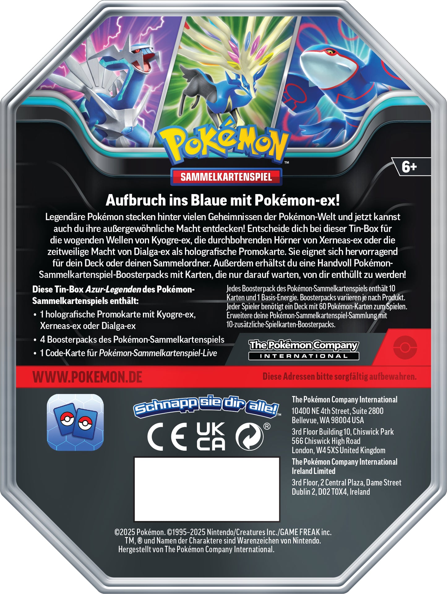 Pokémon Sammelkartenspiel - Azur-Legenden Tin-Box "Xerneas-ex" (Deutsch)