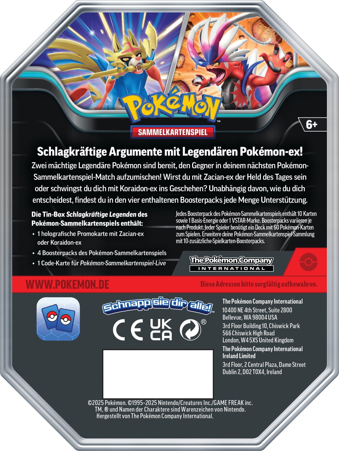 Pokémon Sammelkartenspiel - Schlagkräftige Legenden Tin-Box "Koraidon-ex" (Deutsch)