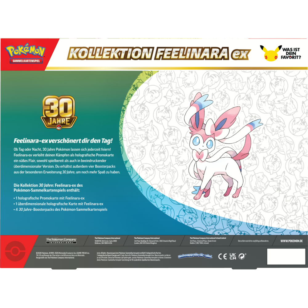 Pokémon Sammelkartenspiel - Pokémon 30 Jahre Feelinara-ex Kollektion (Deutsch)