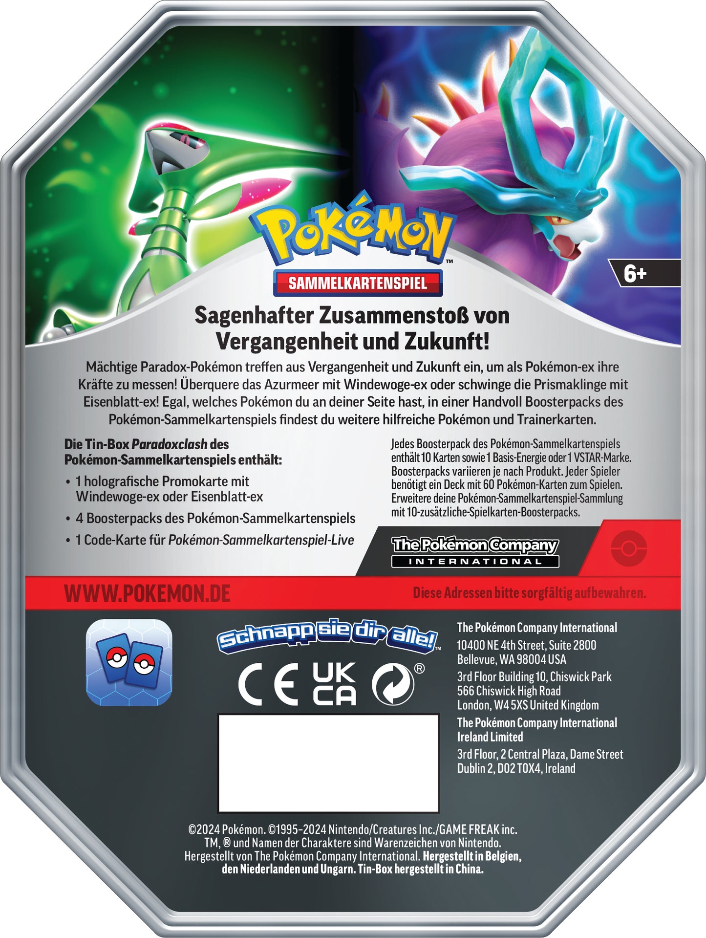 Pokémon Sammelkartenspiel - Paradox Clash Tin-Box "Windewoge-ex" (Deutsch)
