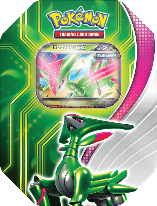Pokémon Sammelkartenspiel - Paradox-Schicksale Tin-Box "Eisenblatt-ex" (Deutsch)