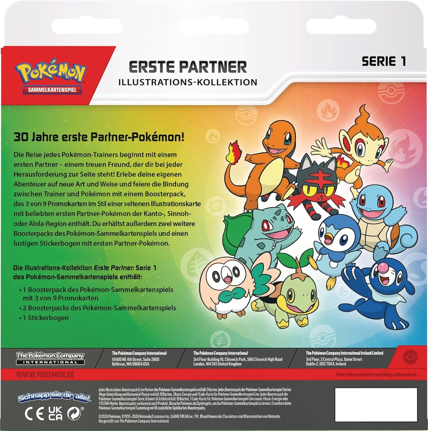 Pokémon Sammelkartenspiel - Erste Partner Illustrations-Kollektion "Serie 1" (Deutsch)