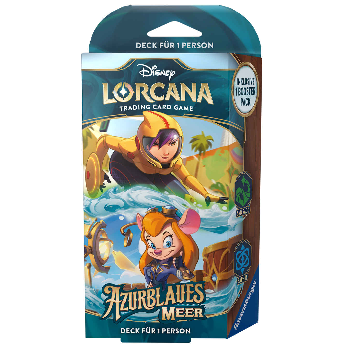 Disney Lorcana - Azurblaues Meer Starter Deck Smaragd / Saphir (Deutsch)