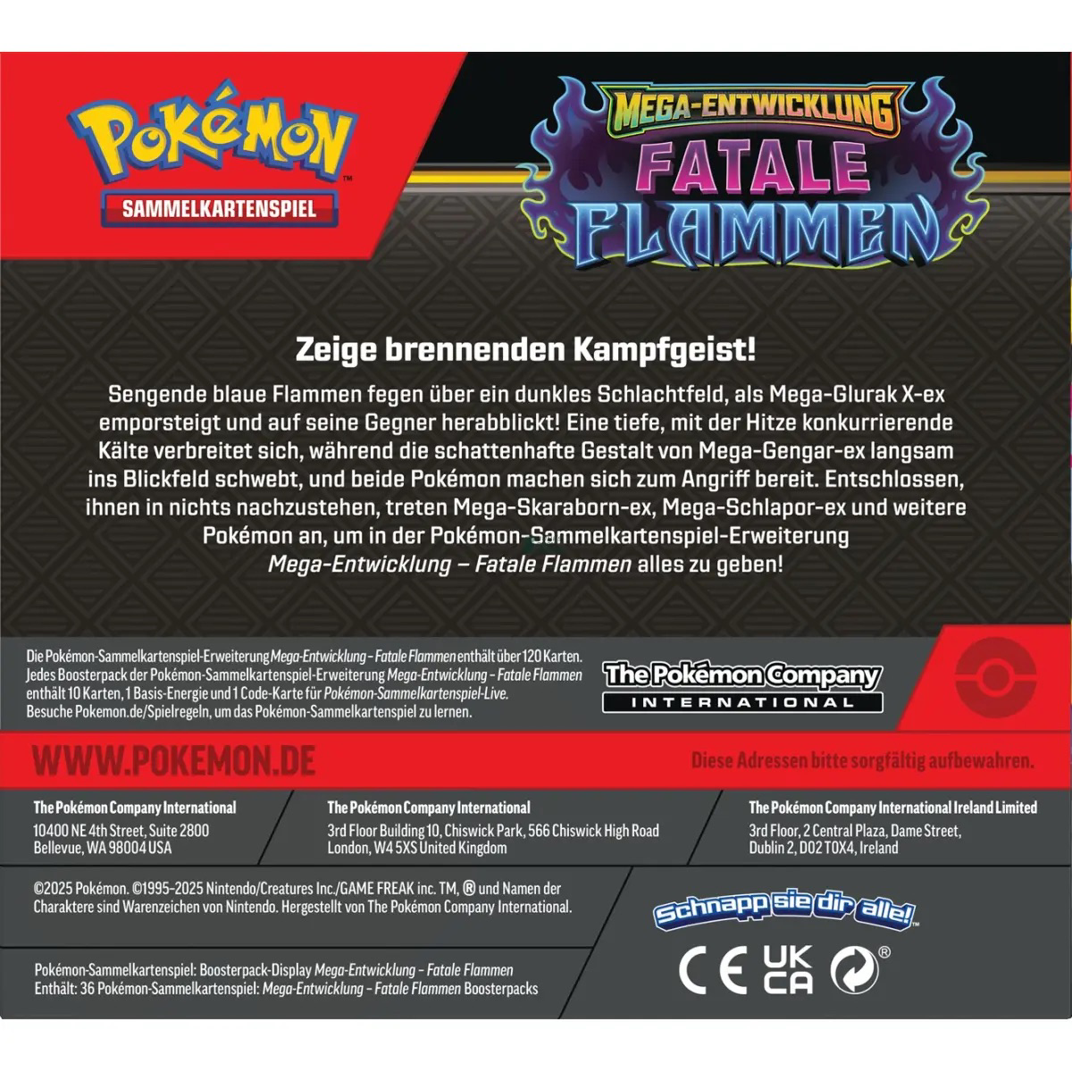 Pokémon Sammelkartenspiel - Fatale Flammen Booster Display (Deutsch)